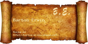 Bartos Ervin névjegykártya